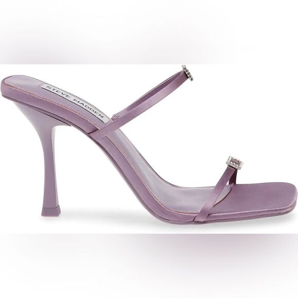 Steve Madden Purple sz 8.5 Aislinn Stiletto Heeled Sandal Formal Jeweled Sparkle - Picture 5 of 11